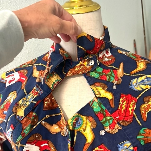 VTG Circle T,Cowboys Chic Button-Front Top, So Unique!Excellent Condition,Size S - Picture 8 of 11